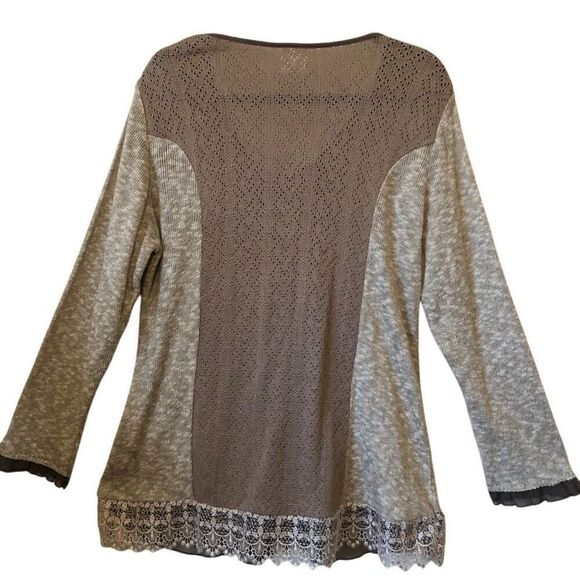Heinrich Heine Mixed Knit, Lace, & Chiffon Fairy Grunge Top Size 12 - Picture 5 of 16